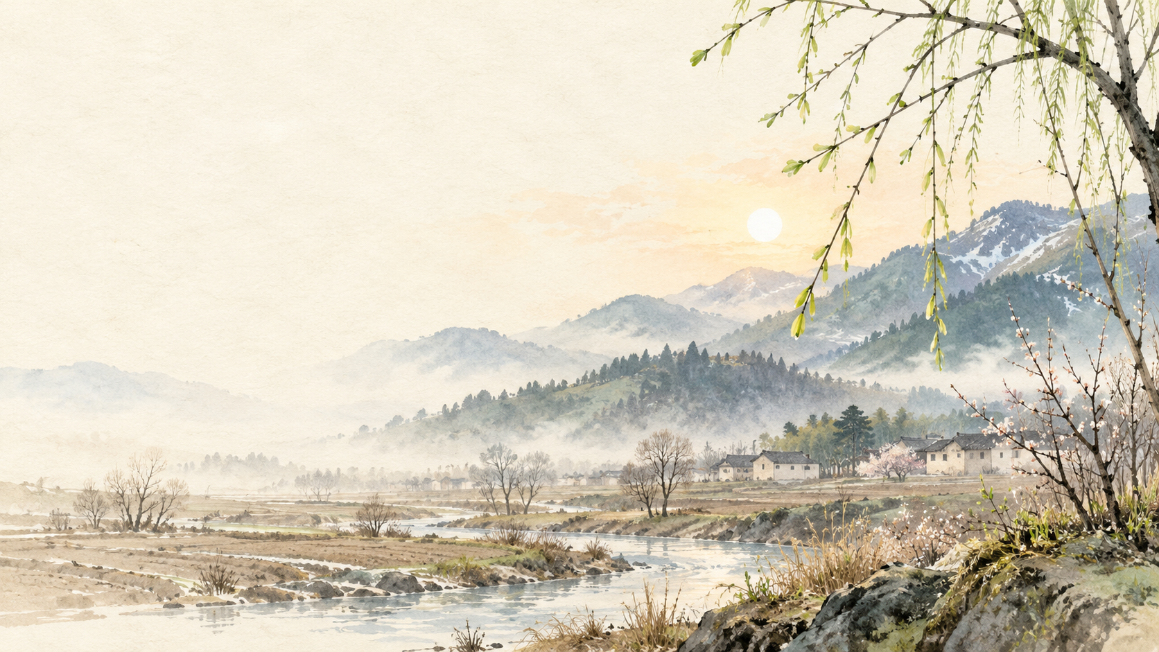 立春意境插画