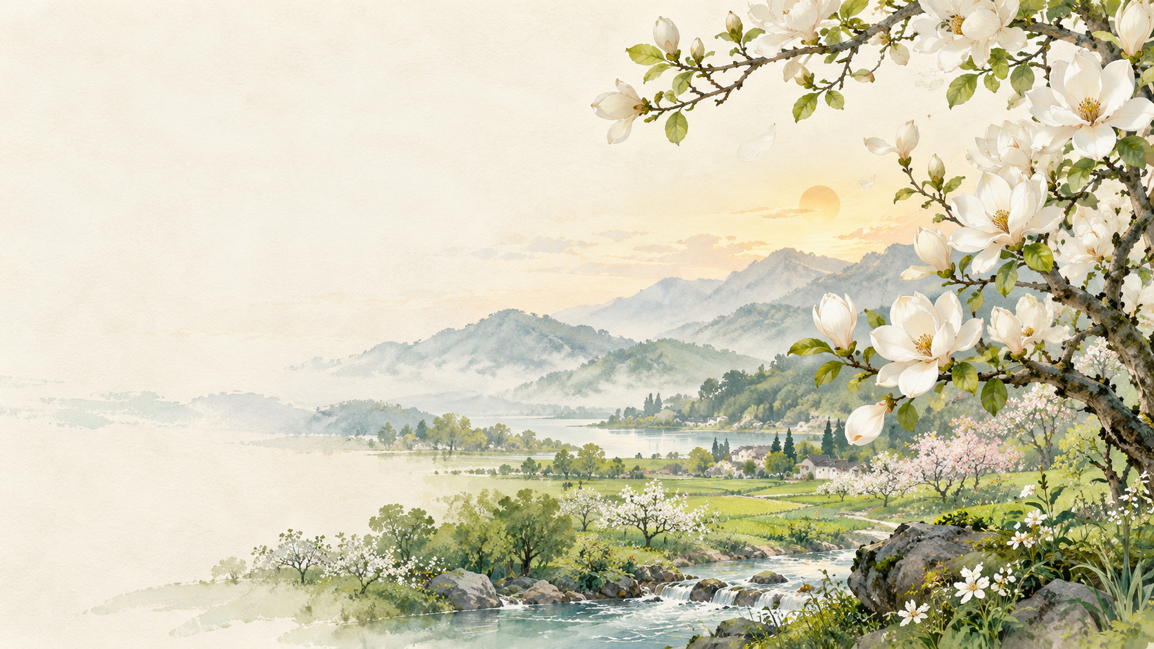春分意境插画