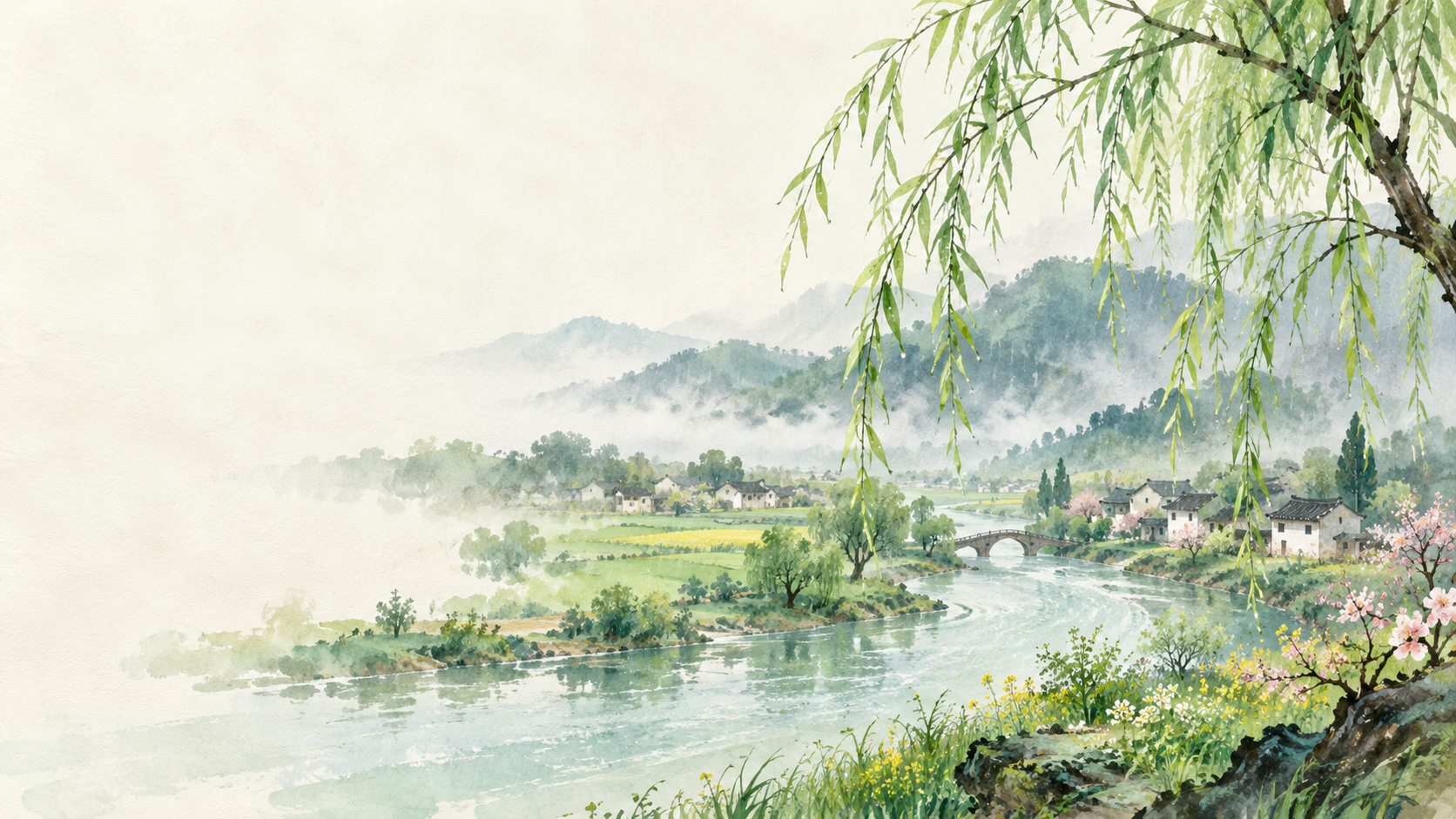 清明意境插画