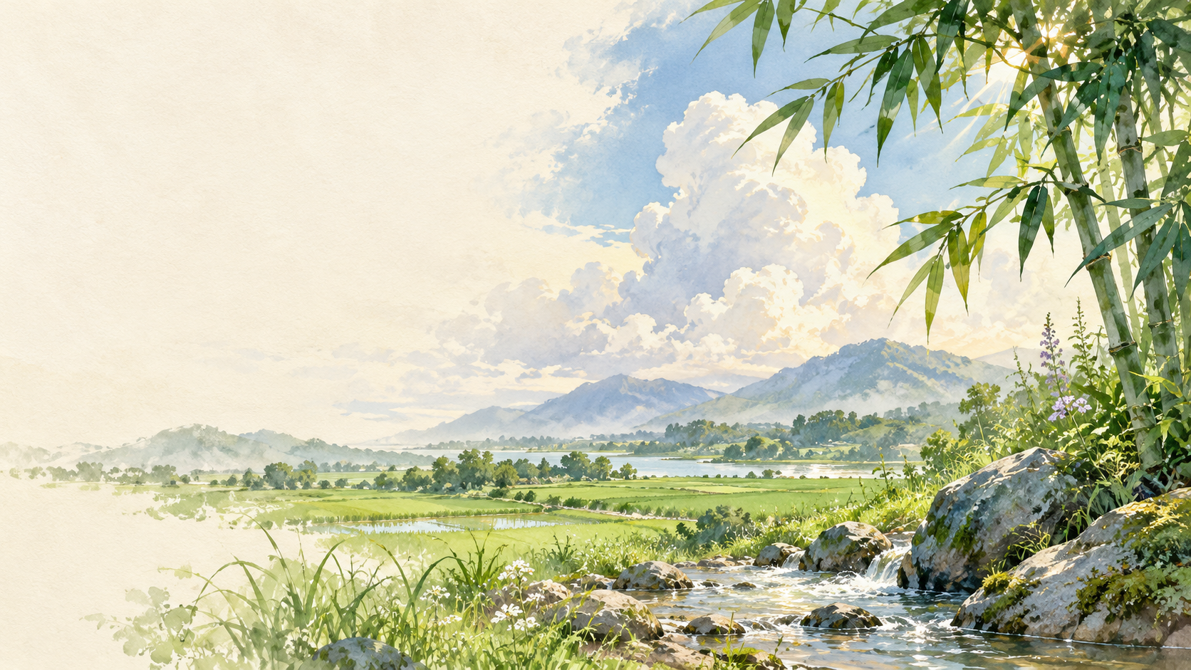 大暑意境插画