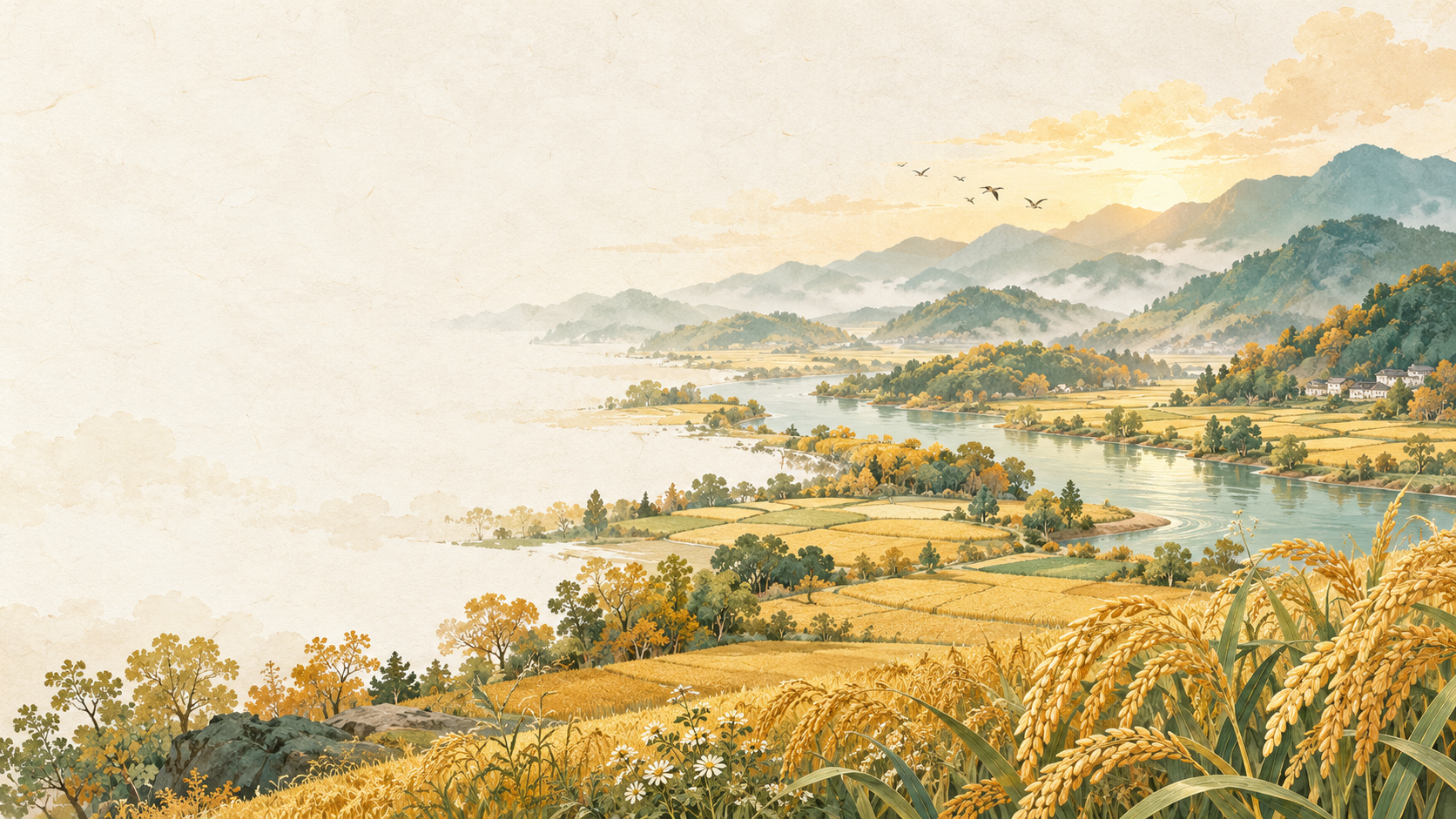 秋分意境插画
