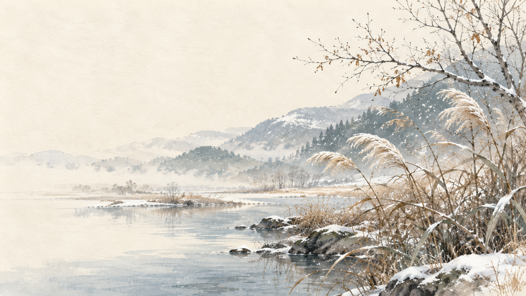 小雪意境插画